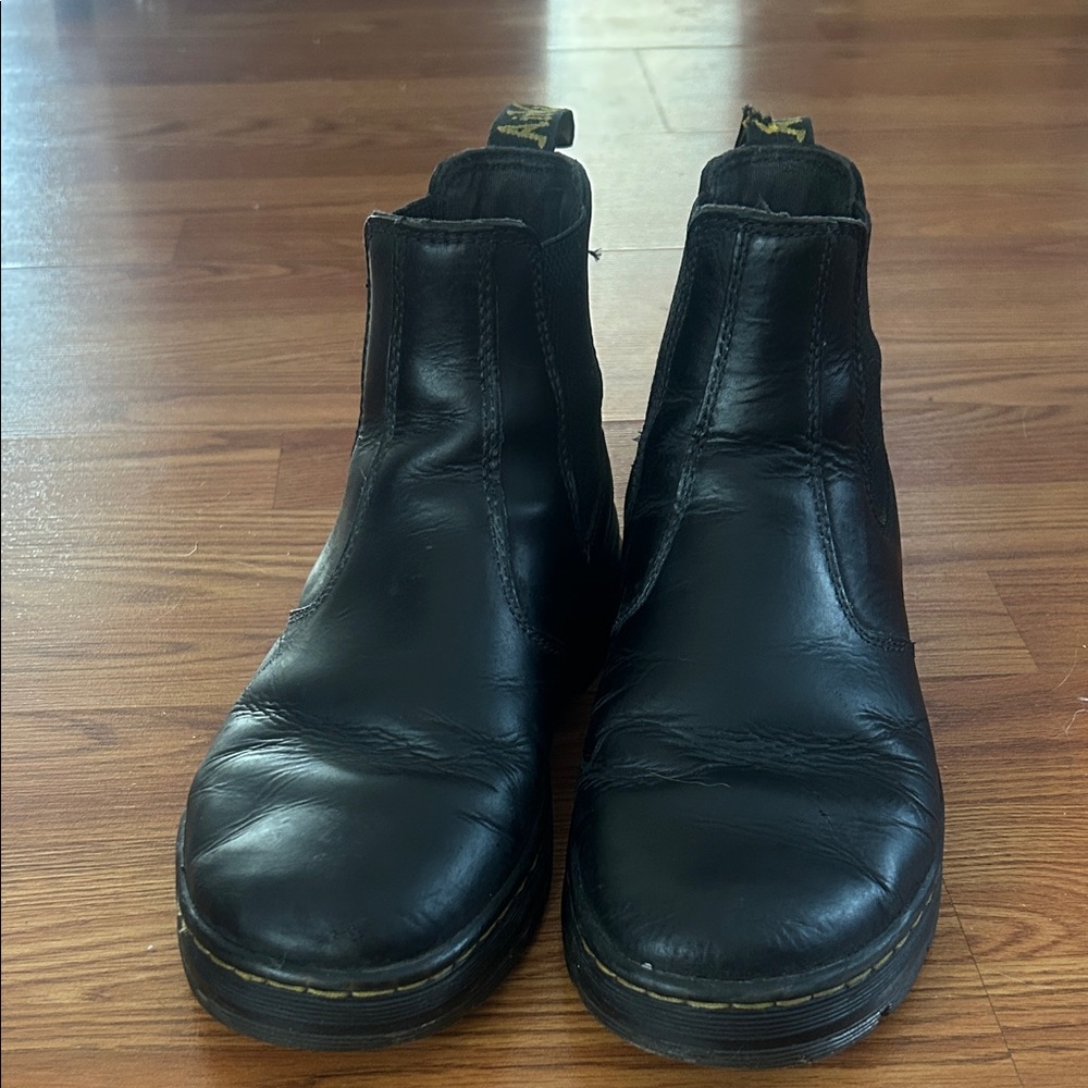 Black Leather Chelsea Boots -unisex non-slip